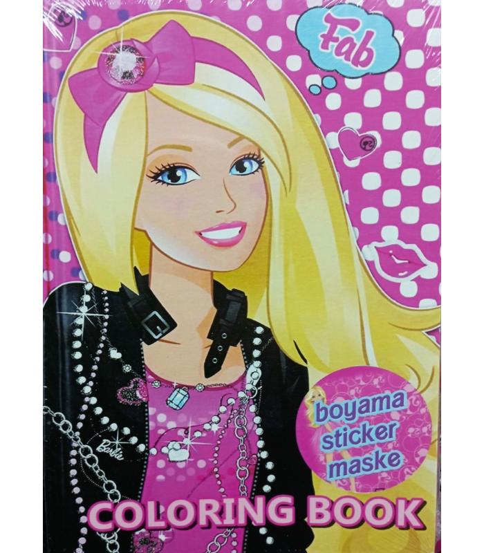 Barbie Boyama Kitabı Sticker Maske 3 ü 1 Arada 16 Sayfa